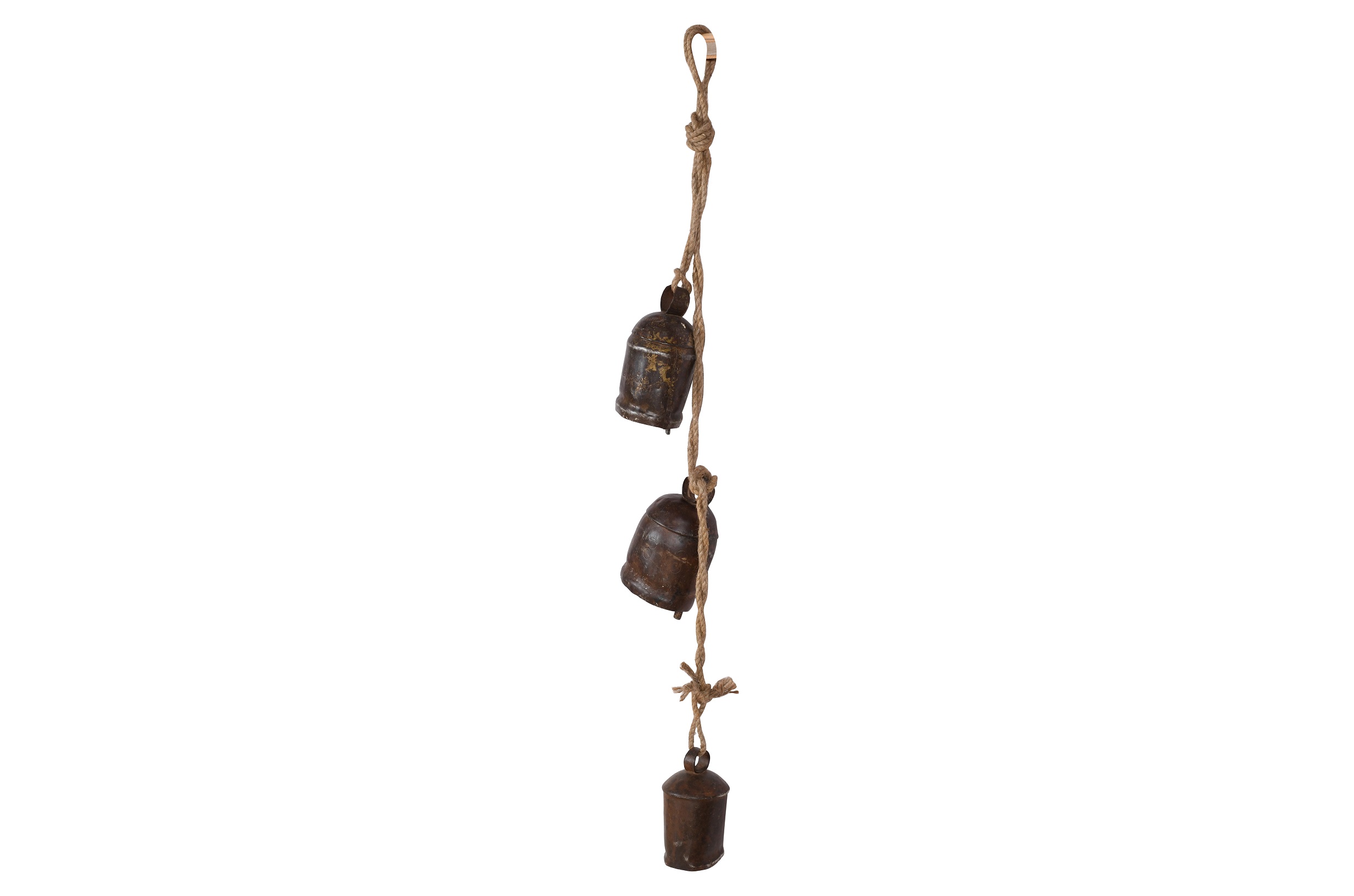 Aged Bronze Decorative Metal Cow Bells - Set of Three