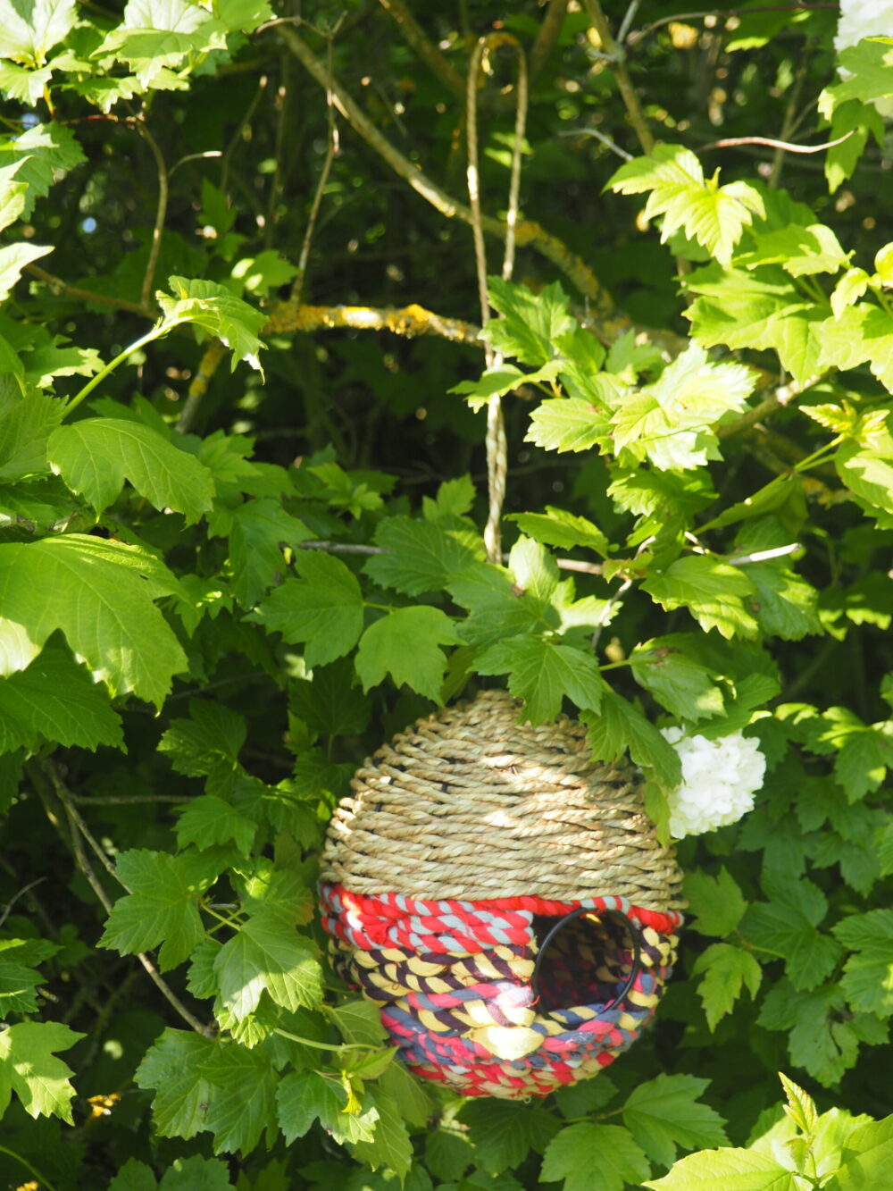 Munja And Reclaimed Sari Fabric Bird Nester - Image 5
