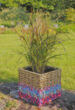 Munja And Reclaimed Sari Fabric Planter – Medium