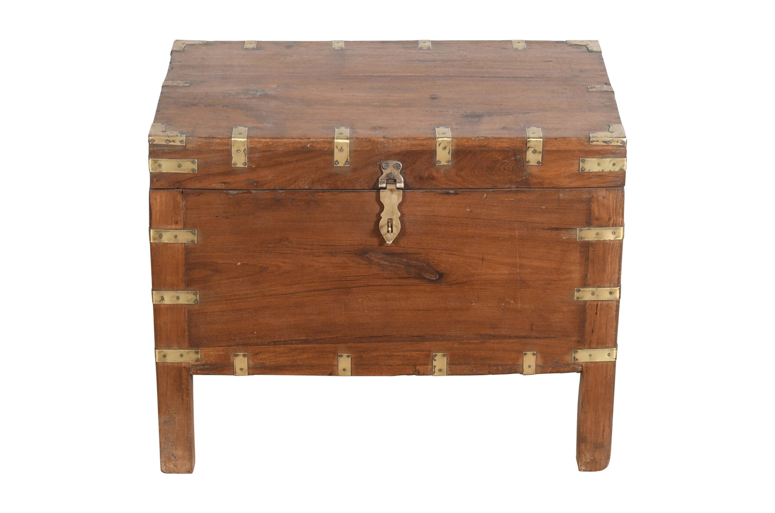 Antique Indian Teak Wood Pitara Dowry Chest - Image 3