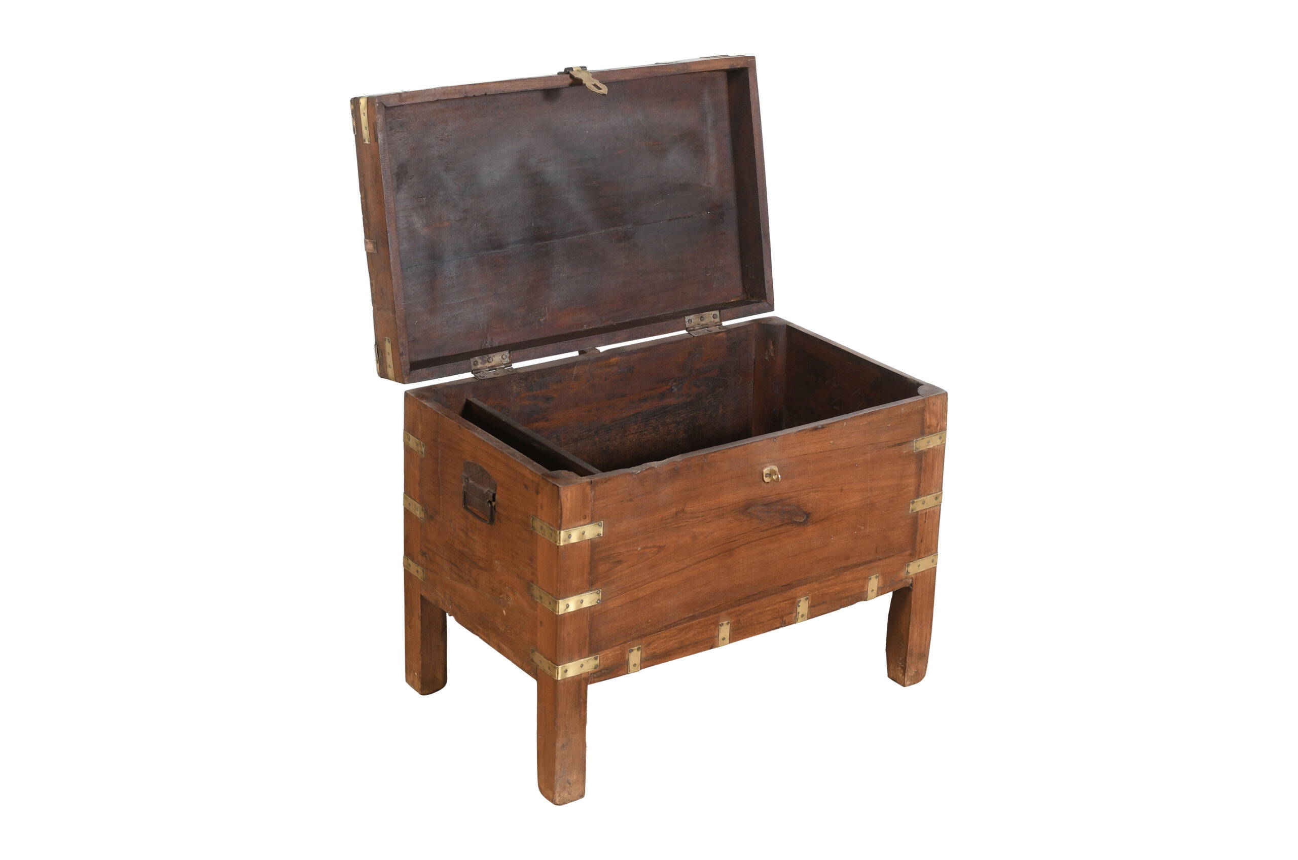 Antique Indian Teak Wood Pitara Dowry Chest