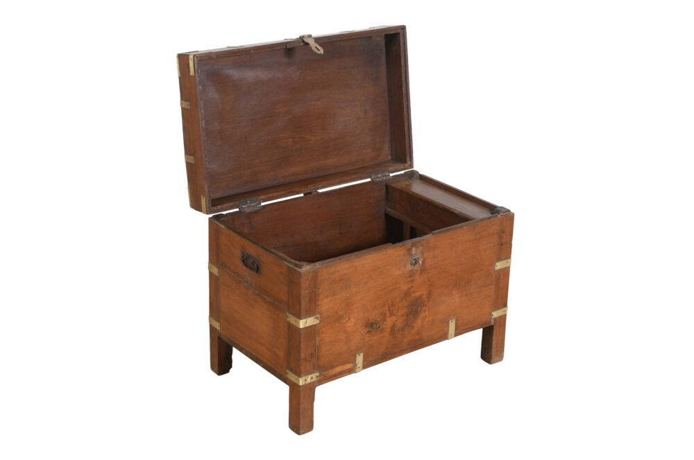 Antique Indian Teak Wood Pitara Dowry Chest