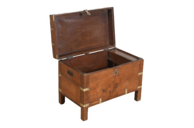 Antique Indian Teak Wood Pitara Dowry Chest