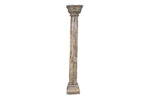 Antique Indian Teak Wood And Stone Set of 4 Pillars