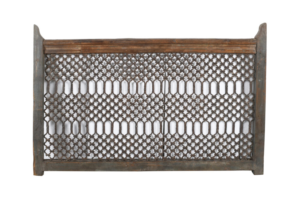 Antique Indian Teak Wood and Iron Bannister