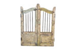 Antique Indian Teak and Iron Garden Dog Gate Pair