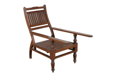 Antique Indian Teak Wood Veranda Plantation Chair