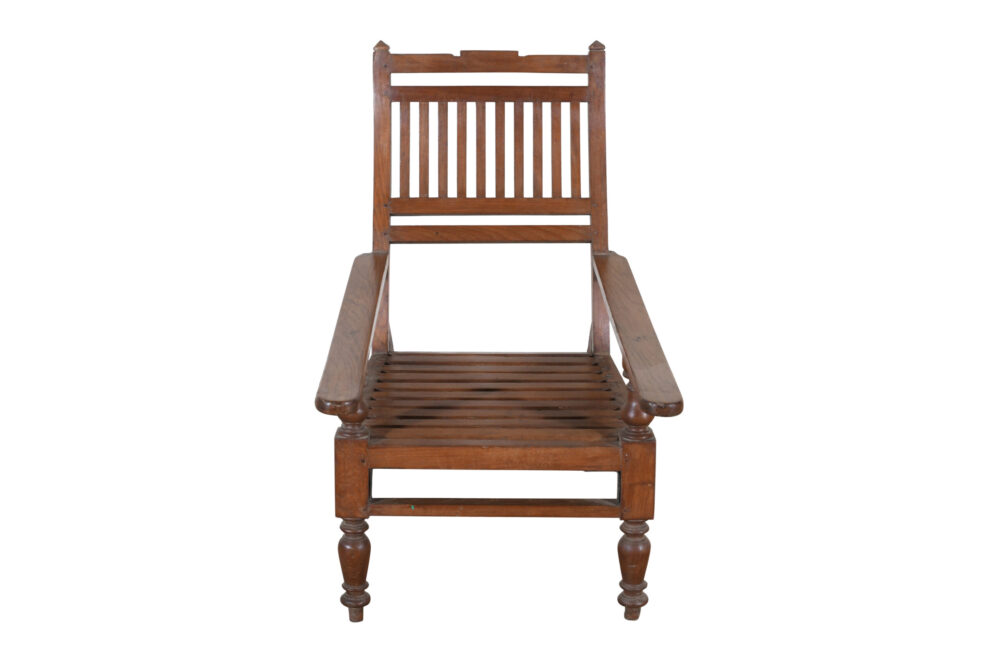Antique Indian Teak Wood Veranda Plantation Chair - Image 5