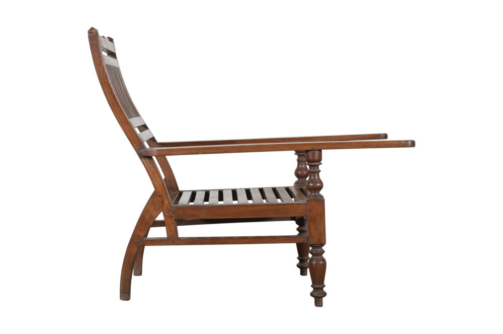 Antique Indian Teak Wood Veranda Plantation Chair - Image 3