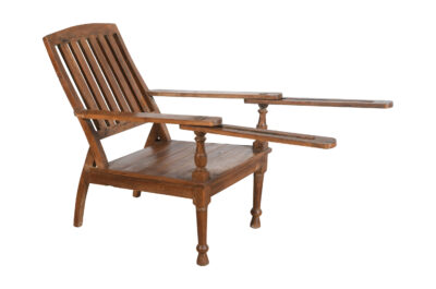 Antique Indian Teak Wood Veranda Plantation Chair
