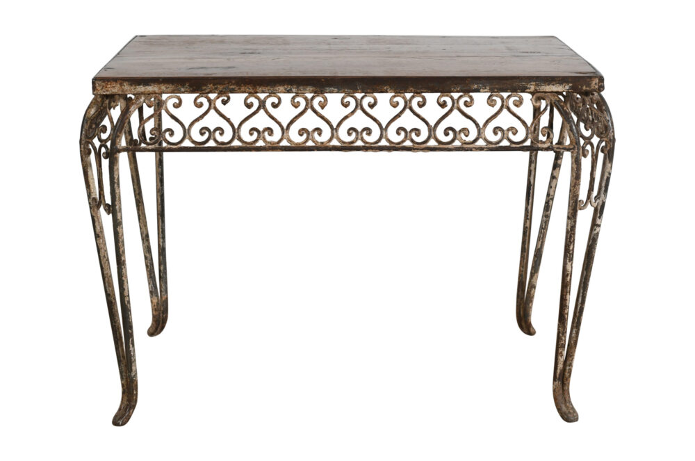 Fine Matching Pair (2) of Antique Indian Iron and Teak Wood Side Tables - Image 7