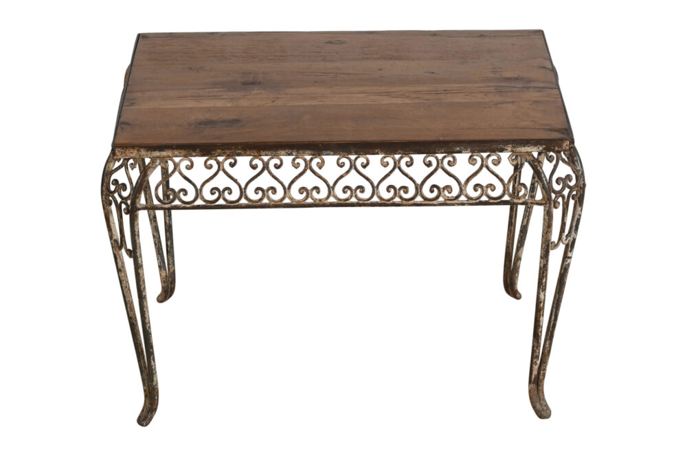 Fine Matching Pair (2) of Antique Indian Iron and Teak Wood Side Tables - Image 6