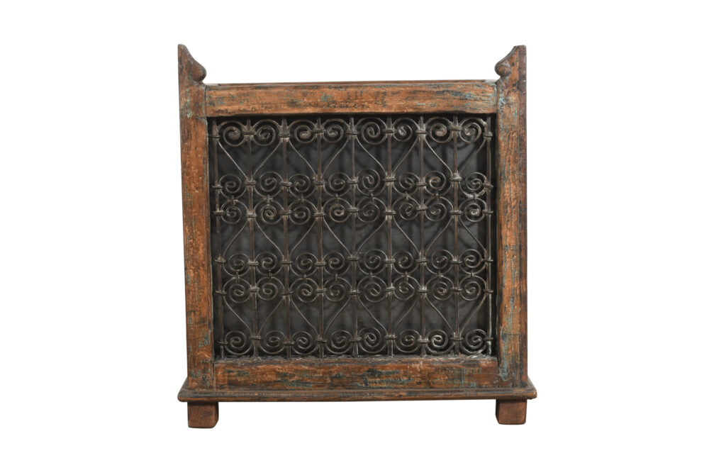 Indian Reclaimed Pair (2) Of Teak Wood And Iron Planters - Image 4