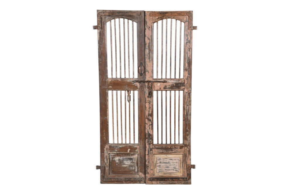 Antique Indian Teak Wood Jali Shutter Doors