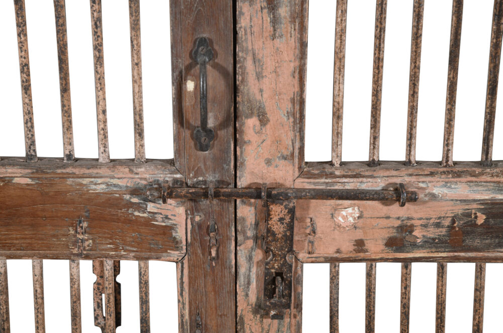 Antique Indian Teak Wood Jali Shutter Doors - Image 3