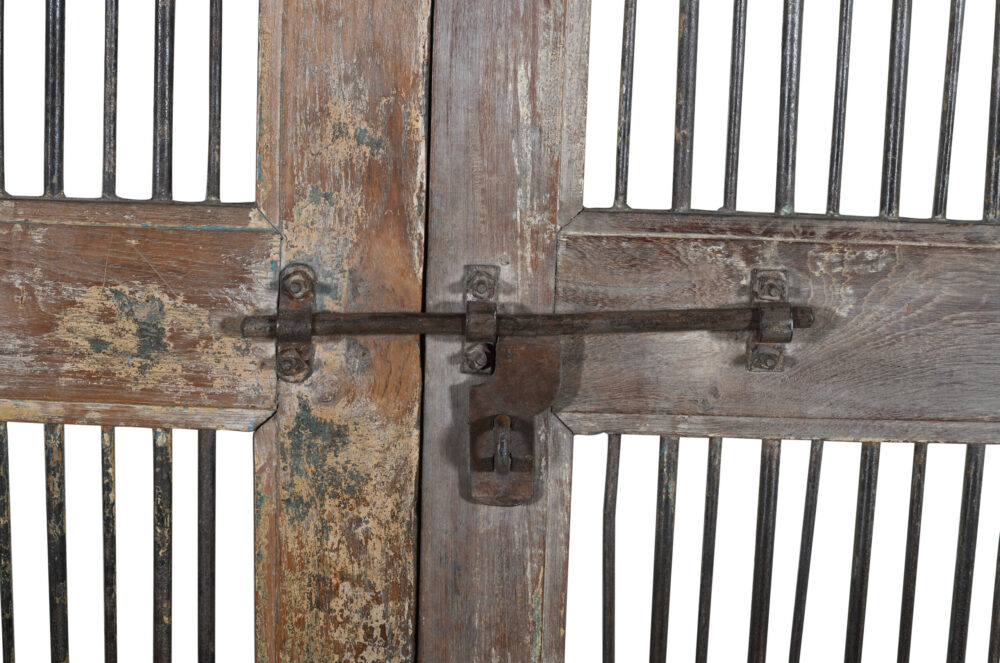 Antique Indian Teak Wood Jali Shutter Doors - Image 3