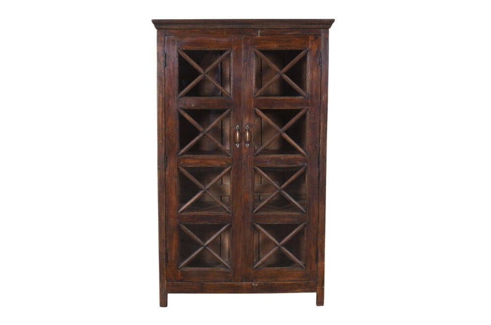 Antique Indian Teak Wood Library Cabinet - Image 5