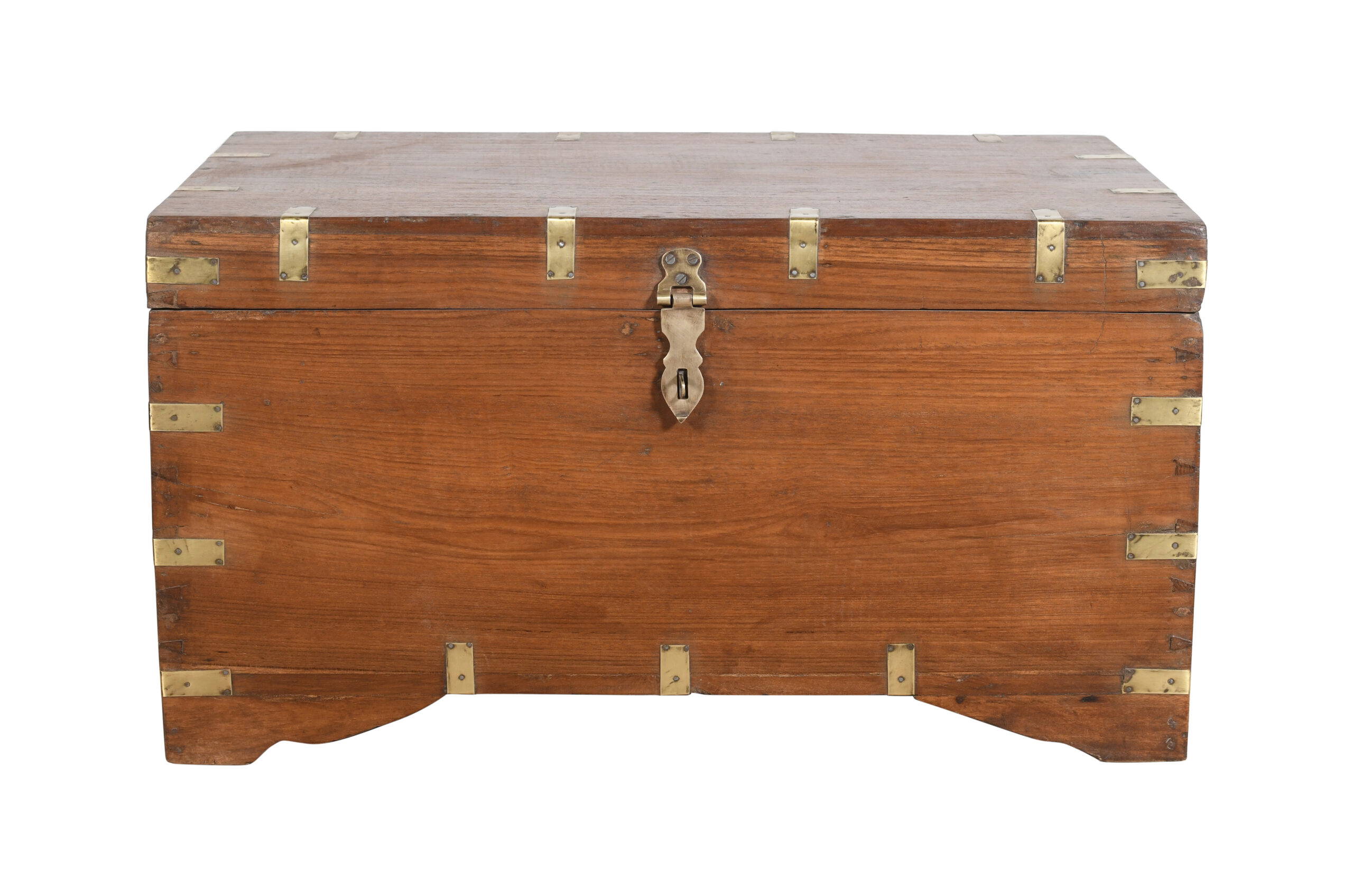 Antique Indian Teak Wood Pitara Dowry Chest - Image 4