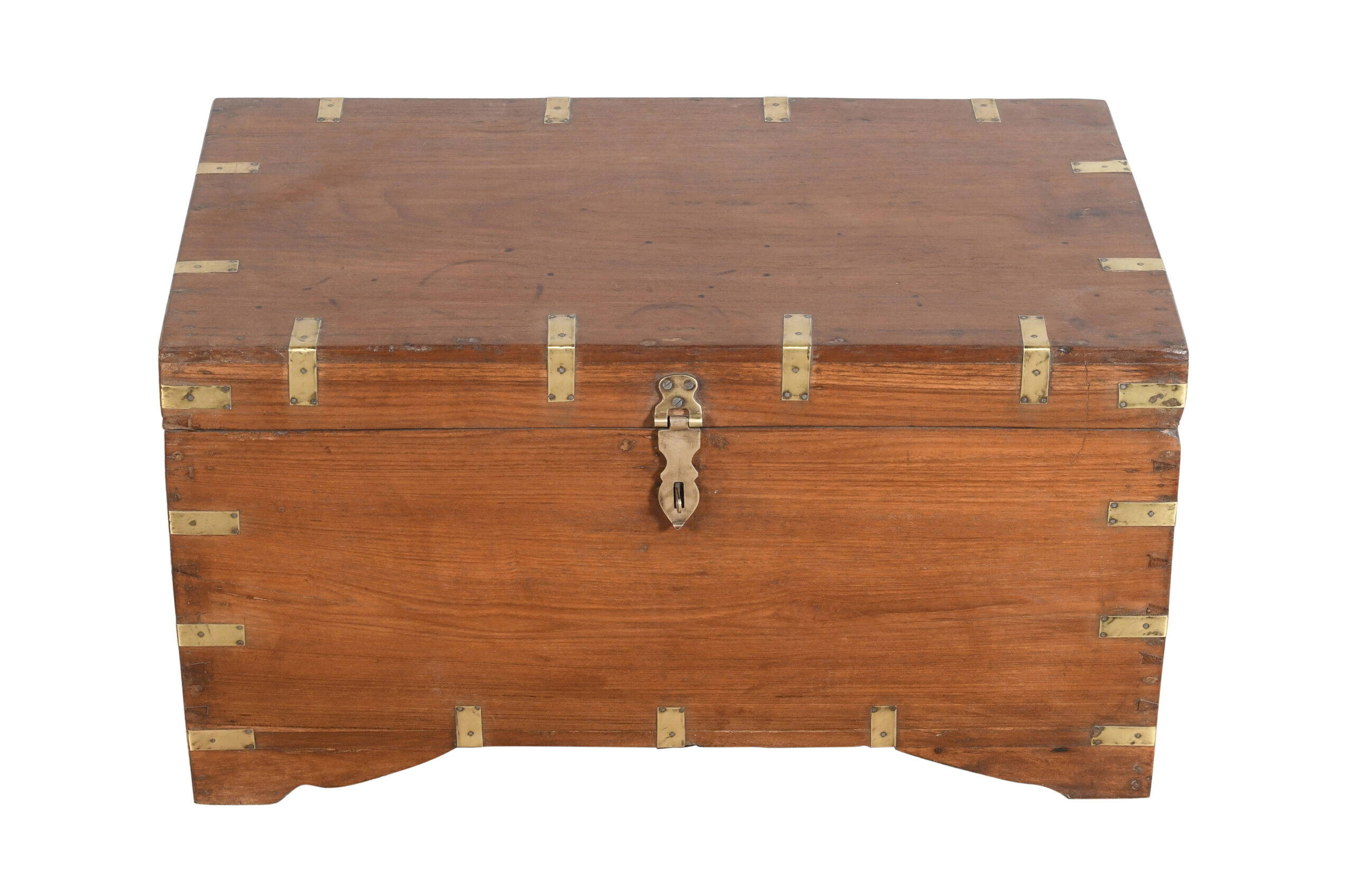 Antique Indian Teak Wood Pitara Dowry Chest - Image 3