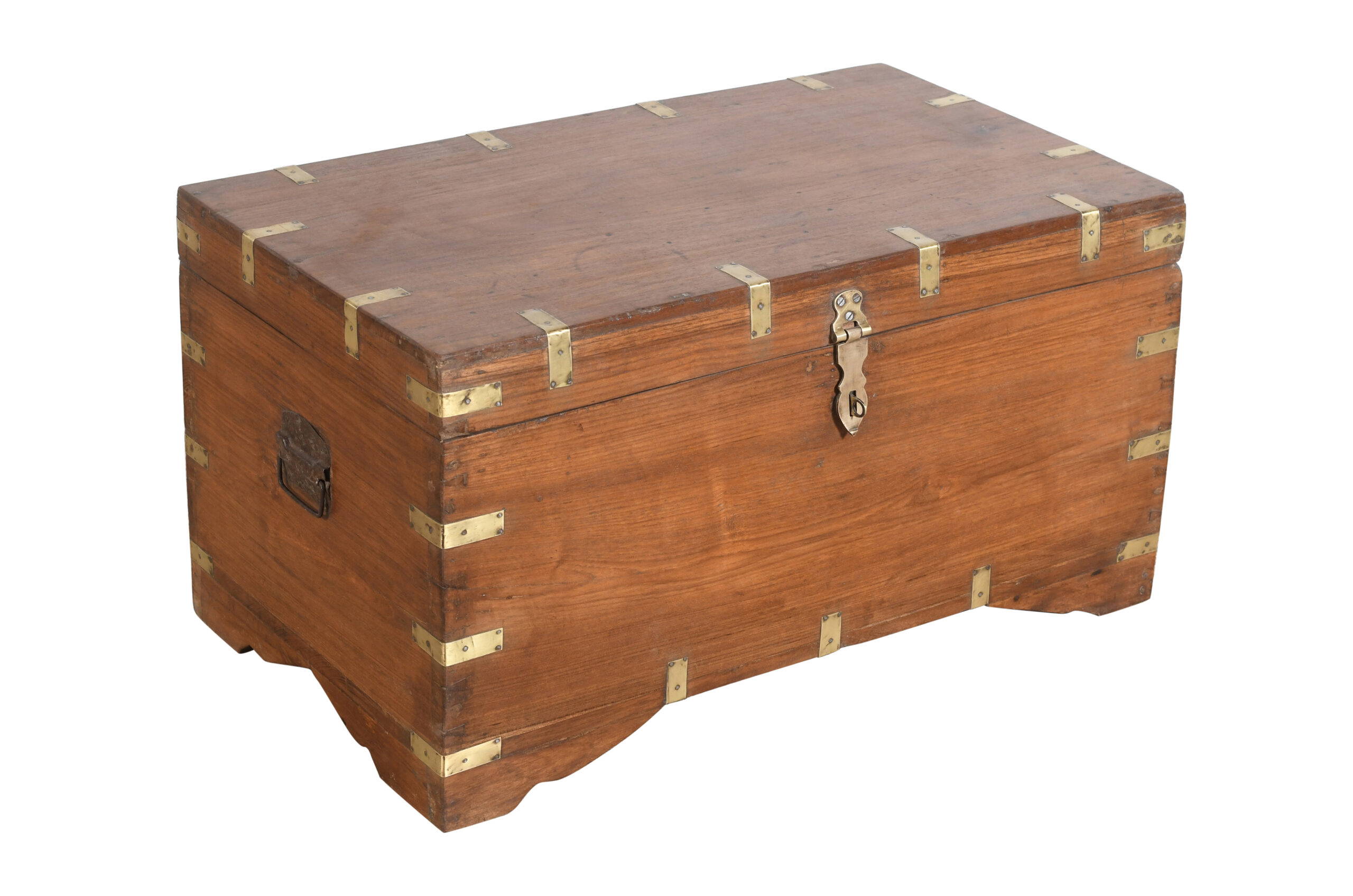 Antique Indian Teak Wood Pitara Dowry Chest - Image 2