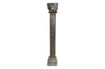 Antique Indian Teak Wood And Stone Set of 4 Pillars