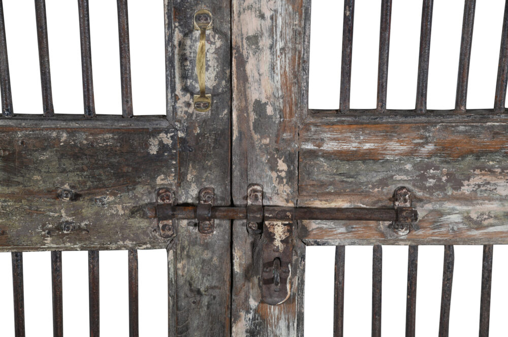Antique Indian Teak Wood Jali Shutter Doors - Image 2