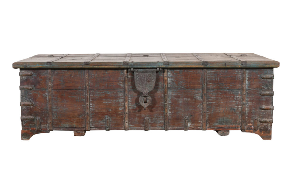 Antique Indian Teak Wood Surti Coffee Table Chest - Image 5