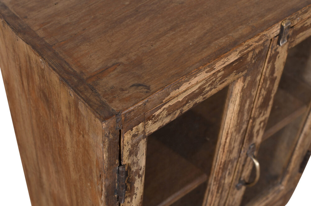 Antique Indian Teak Wood Library Cabinet - Image 6