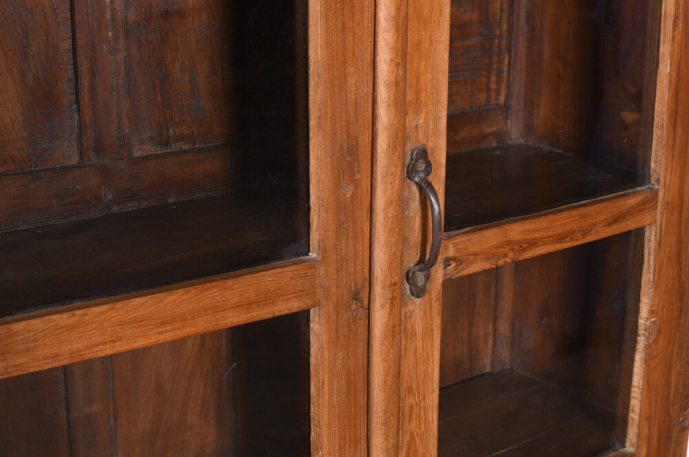 Antique Indian Teak Wood Library Cabinet - Image 2