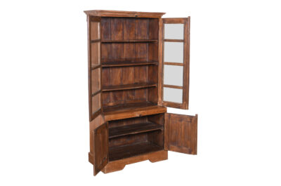 Antique Indian Teak Wood Library Cabinet
