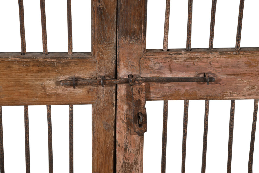 Antique Indian Teak Wood Jali Shutter Doors - Image 3