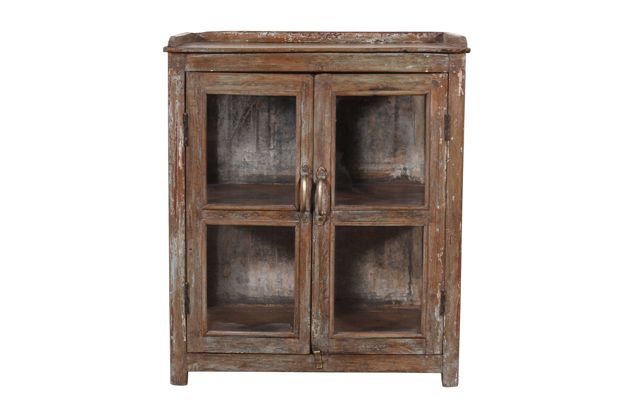 Antique Indian Burma Teak Wood Almirah Display Cupboard - Image 5
