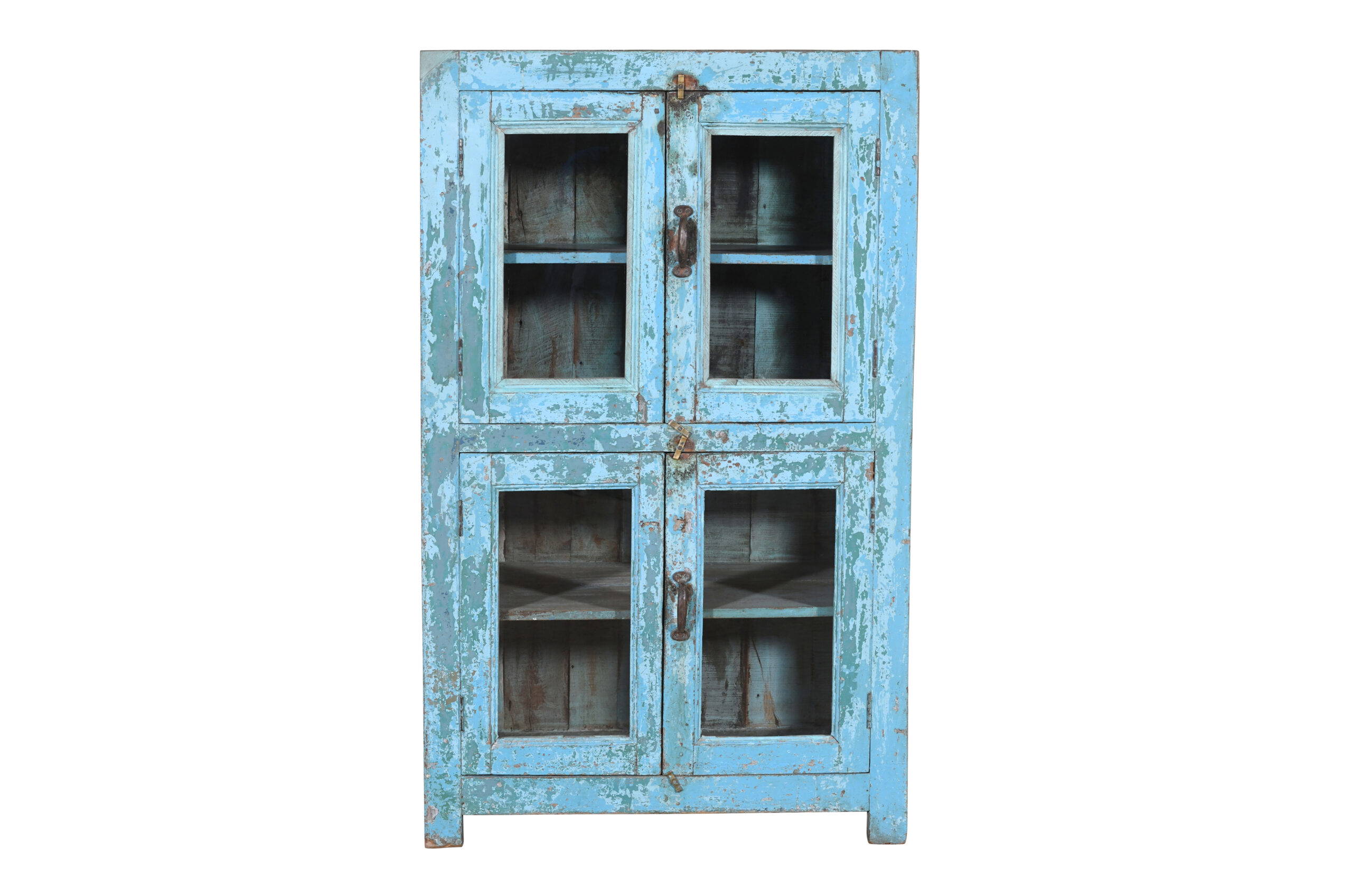 Antique Indian Burma Teak Wood Almirah or Sideboard Display Cupboard - Image 4