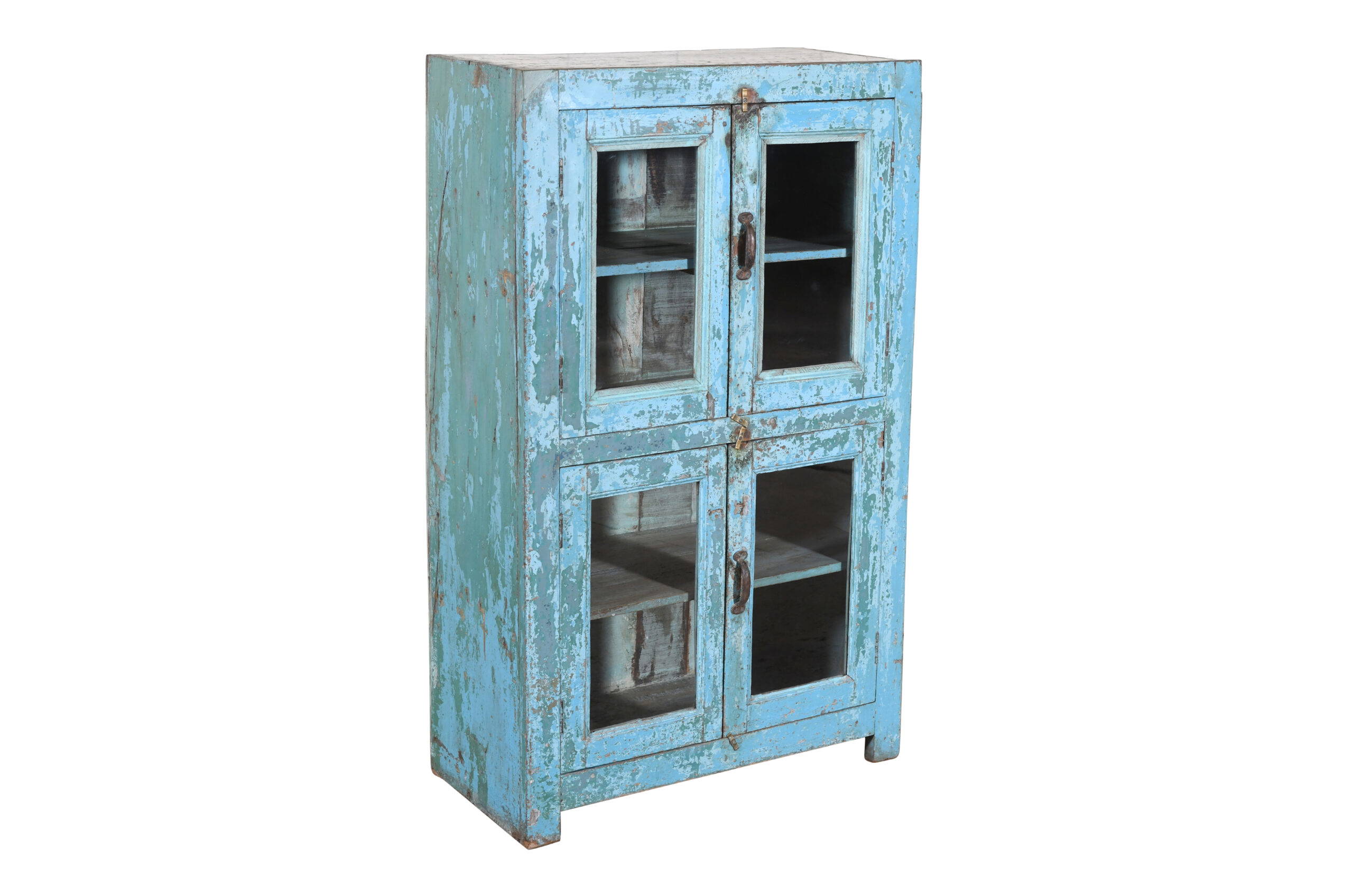 Antique Indian Burma Teak Wood Almirah or Sideboard Display Cupboard - Image 3