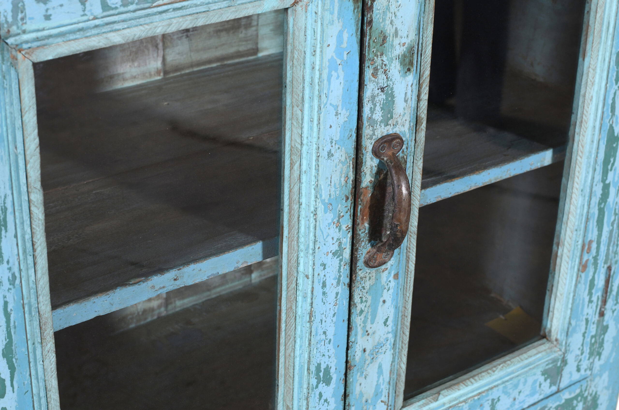 Antique Indian Burma Teak Wood Almirah or Sideboard Display Cupboard - Image 2