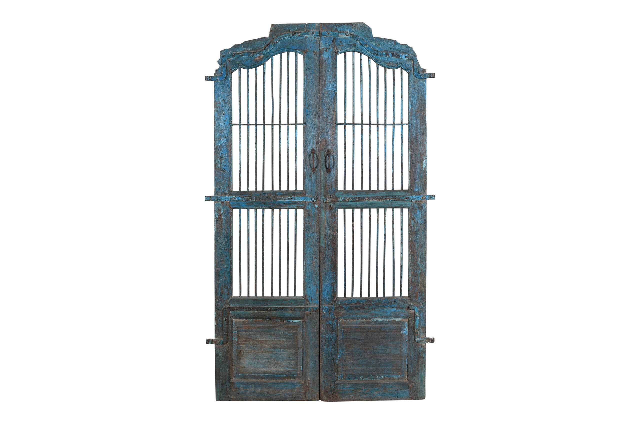 Antique Indian Teak Wood Jali Shutter Doors - Image 3