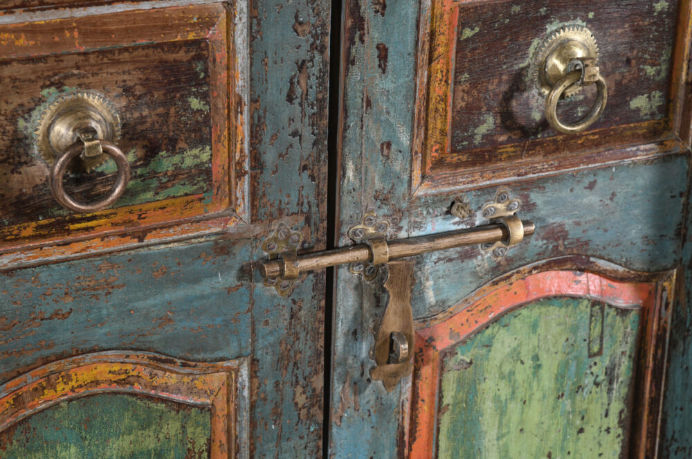 Antique Indian Teak Wood Door And Frame - Image 3