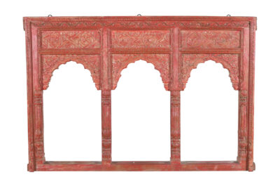 Antique Indian Teak Wood Reclaimed Mirror