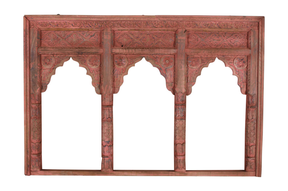 Antique Indian Teak Wood Reclaimed Mirror