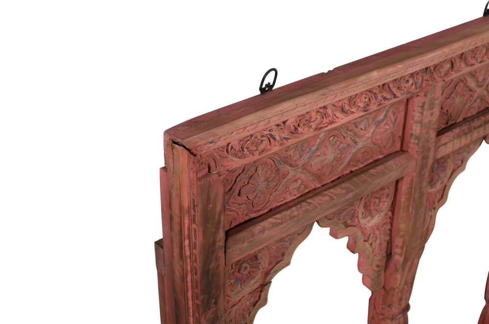 Antique Indian Teak Wood Reclaimed Mirror - Image 2