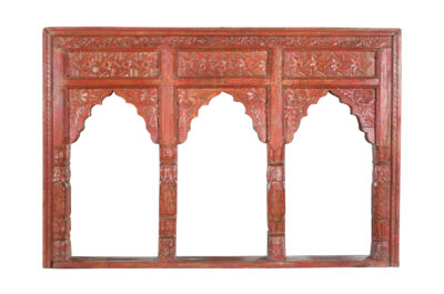 Antique Indian Teak Wood Reclaimed Mirror