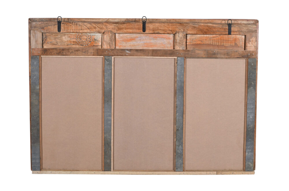 Antique Indian Teak Wood Reclaimed Mirror - Image 2