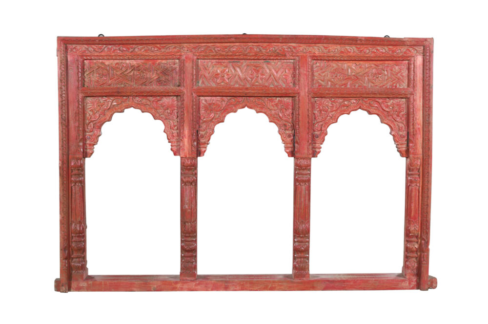 Antique Indian Teak Wood Reclaimed Mirror
