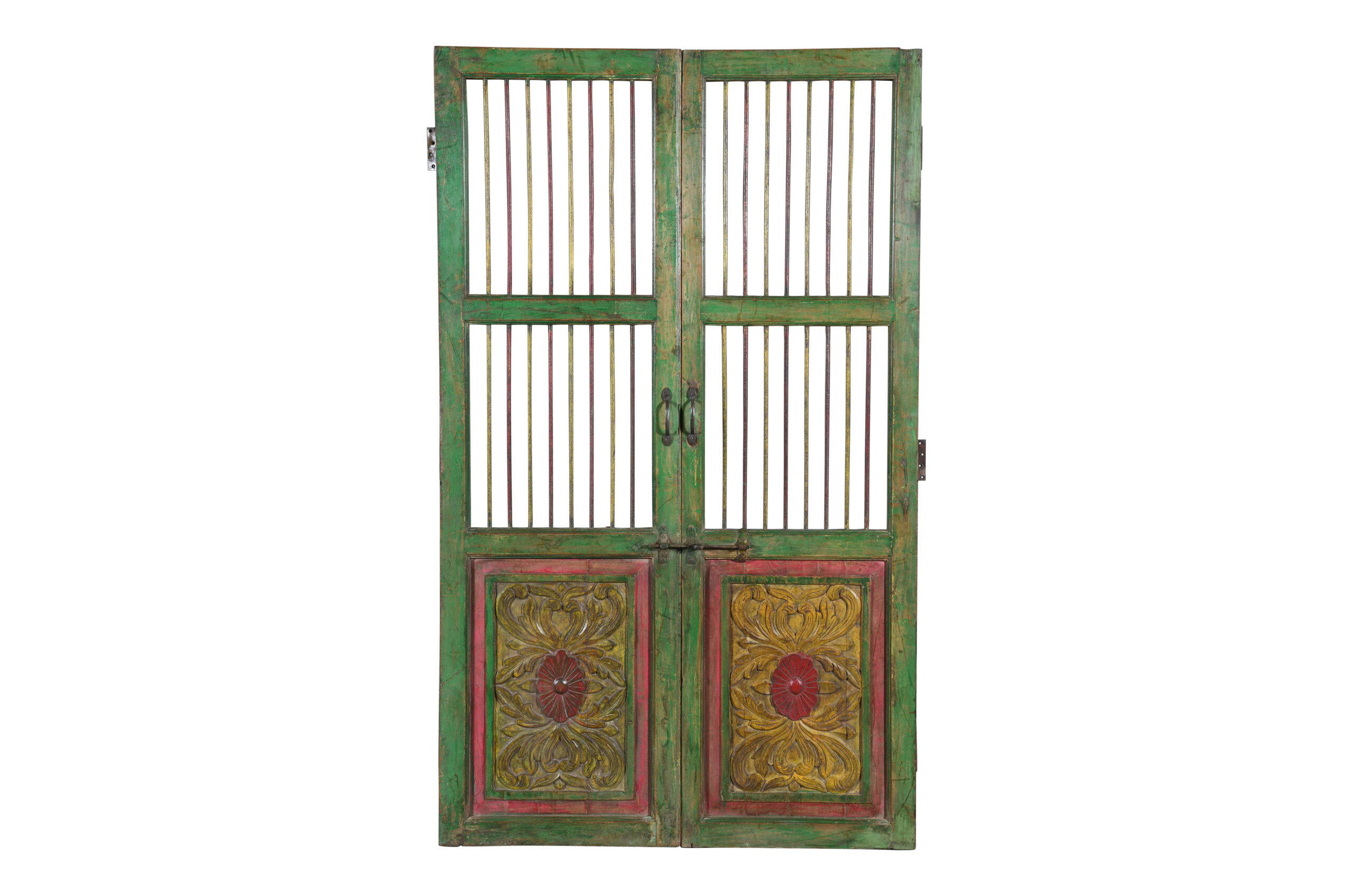 Antique Indian Teak Wood Jali Shutter Doors
