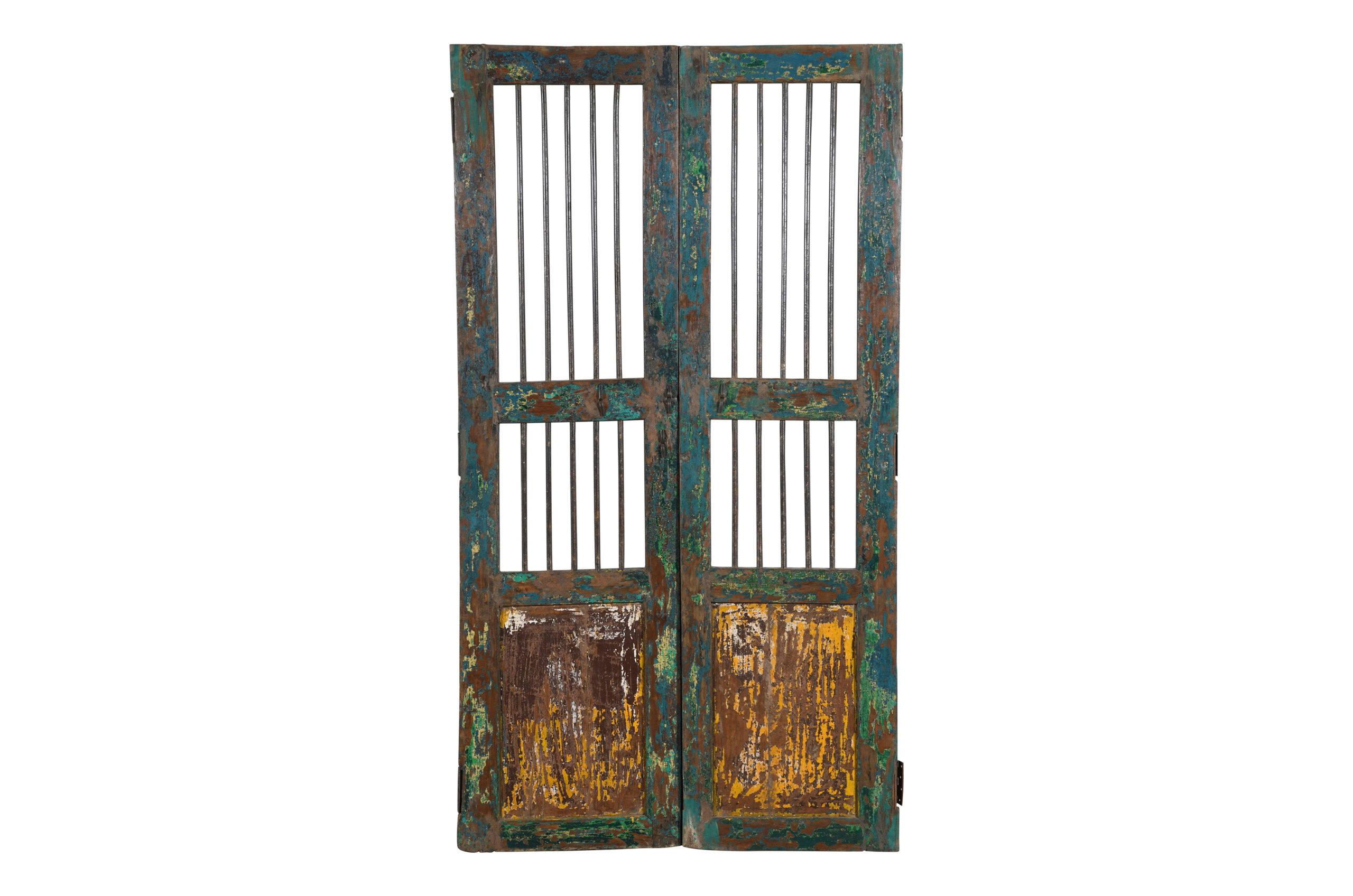 Antique Indian Teak Wood Jali Shutter Doors - Image 3