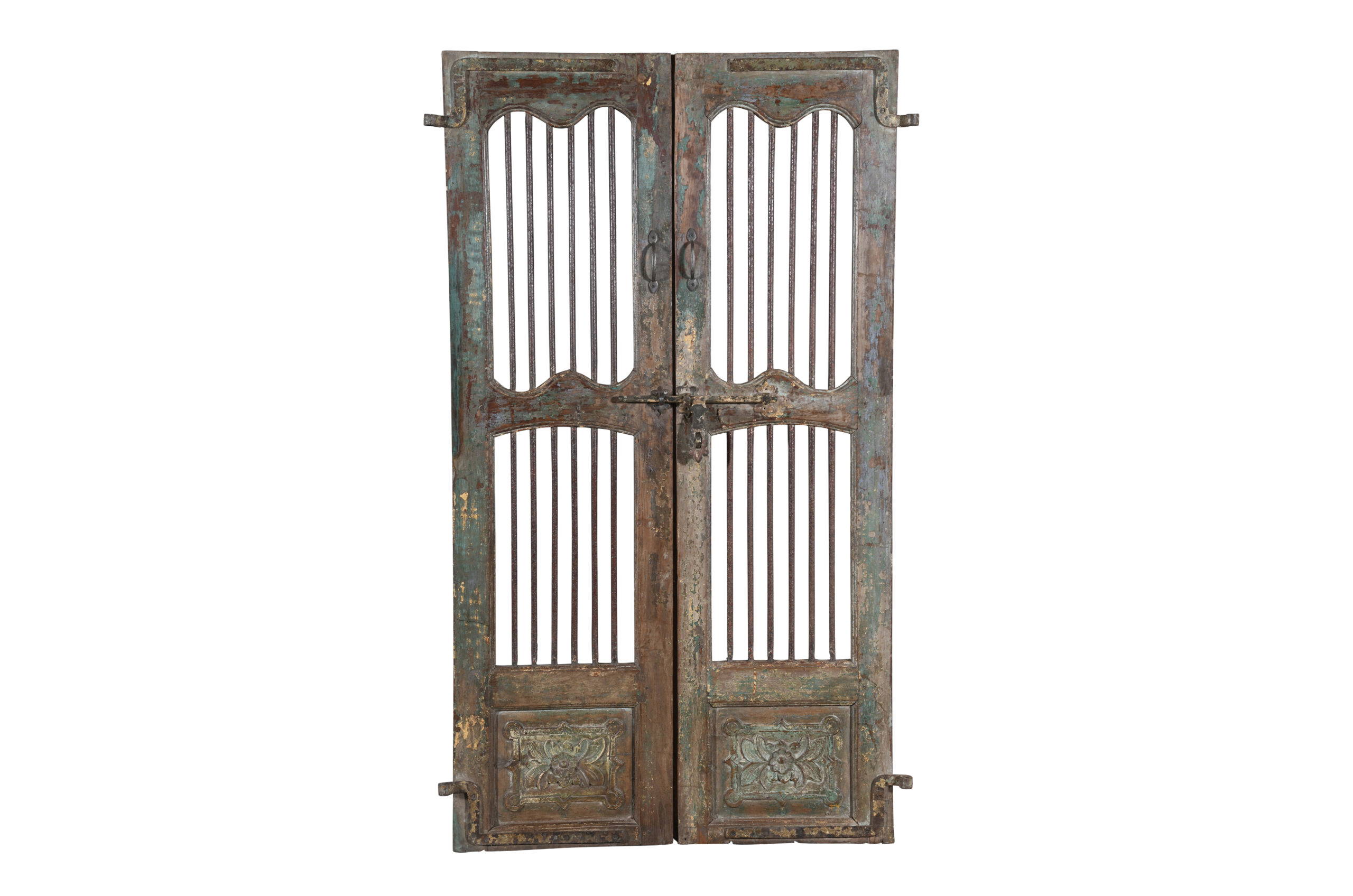 Antique Indian Teak Wood Jali Shutter Doors
