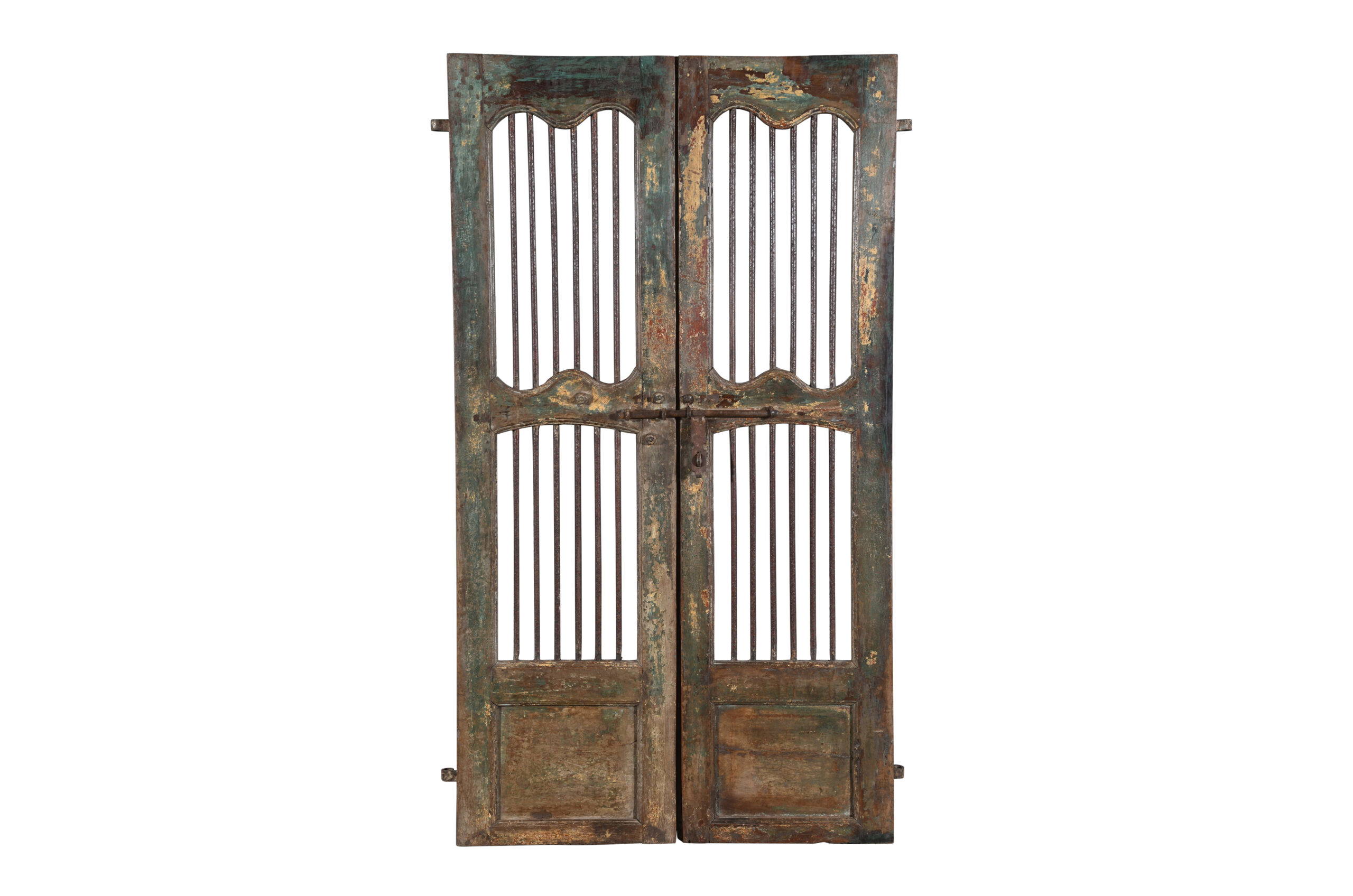 Antique Indian Teak Wood Jali Shutter Doors - Image 2