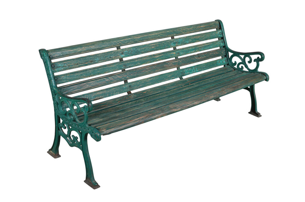 Antique Indian Teak Wood Garden Bench