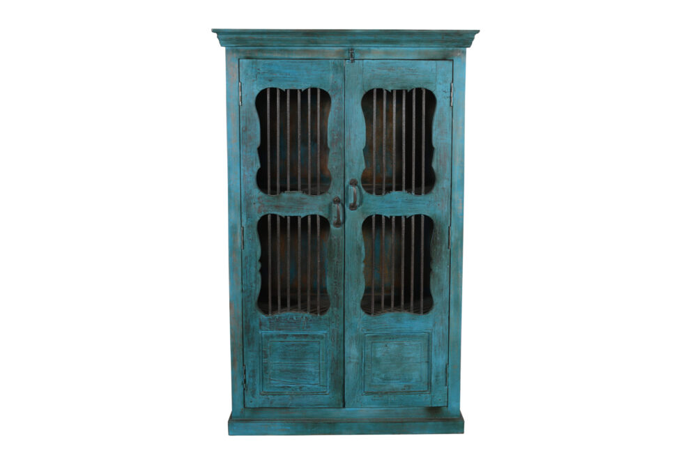 Indian Teak Wood Reclaimed Pinjara Cupboard - Image 5
