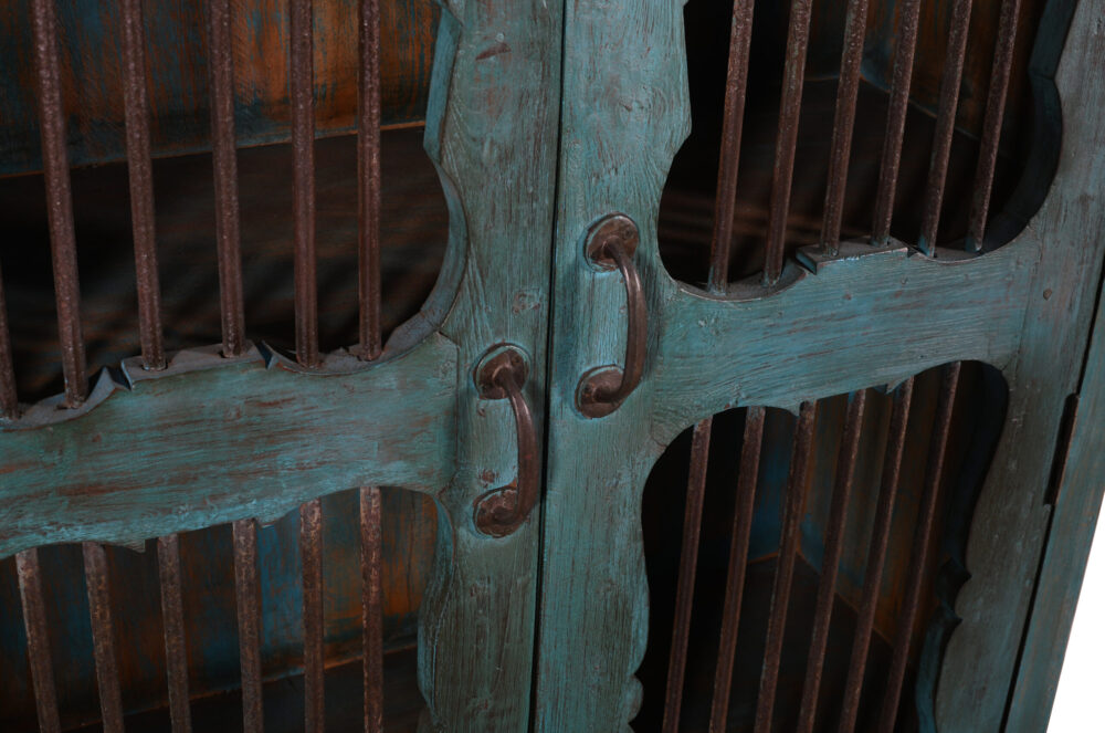 Indian Teak Wood Reclaimed Pinjara Cupboard - Image 4